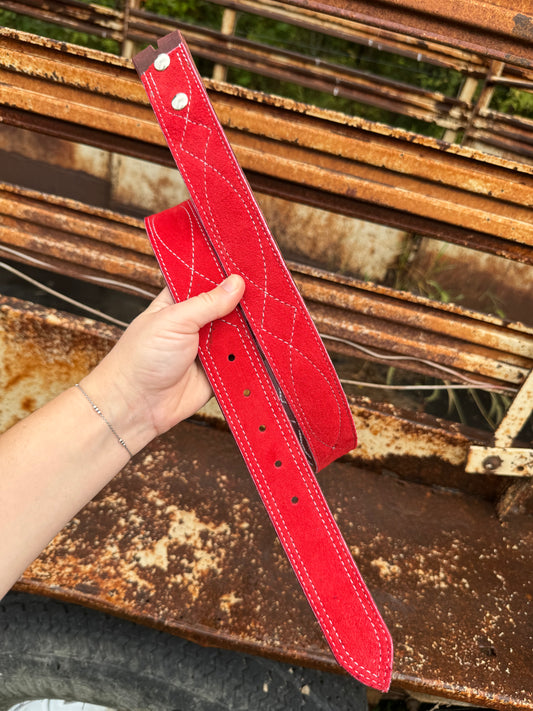 Red Suede Belt - Made To Order