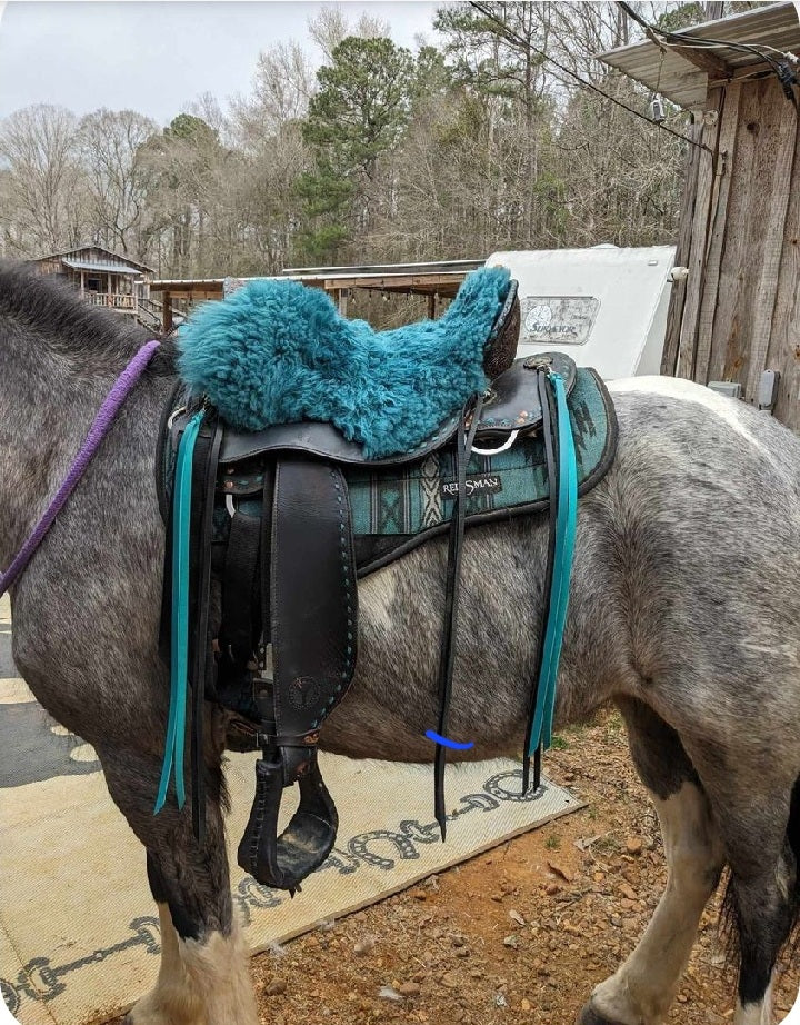 Turquoise Latigo Saddle Strings (Pair)