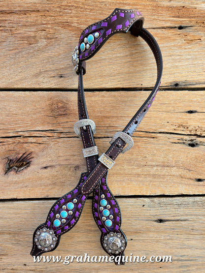 Purple Pistols Headstall