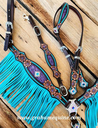 Purple Floral & Turquoise Set
