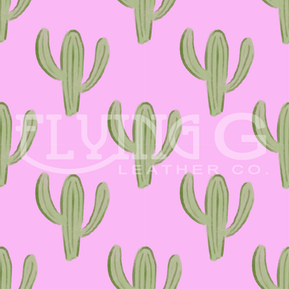 Pink Cactus Seamless Pattern